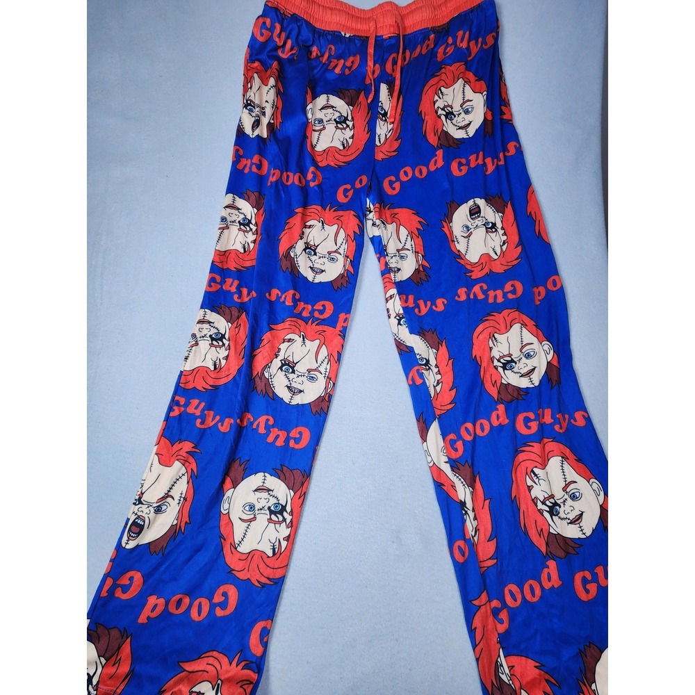 Chucky Childs Play Good Guys Lounge Pants Blue Orange Horror Movie Mens Medium